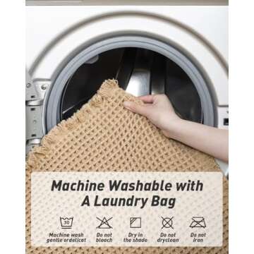 Upgraded Waffle Runner Rug, Super Absorbent Non Slip Bath Mats for Bathroom Floor, Machine Washable Bathroom Runner Rug with Tassels, Ideal for Hallway Bedroom Laundry Room, Brown, 2'x 6'(24" x 72")