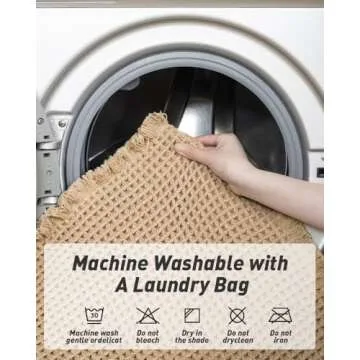 Upgraded Waffle Runner Rug, Super Absorbent Non Slip Bath Mats for Bathroom Floor, Machine Washable Bathroom Runner Rug with Tassels, Ideal for Hallway Bedroom Laundry Room, Brown, 2'x 6'(24" x 72")