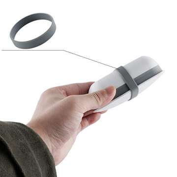 WingsShop Travel Soap Container, Bar Soap Holder Dish Portable Case White with Saver Pad & Silicone Band Leak Proof for Gym School Camping Hiking Outdoor