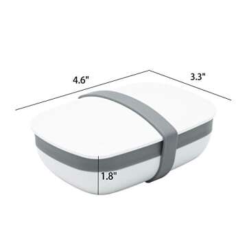 WingsShop Travel Soap Container, Bar Soap Holder Dish Portable Case White with Saver Pad & Silicone Band Leak Proof for Gym School Camping Hiking Outdoor