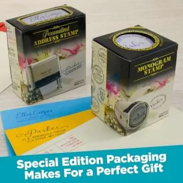 Custom Monogram Address Self Inking Stamp Gift Box