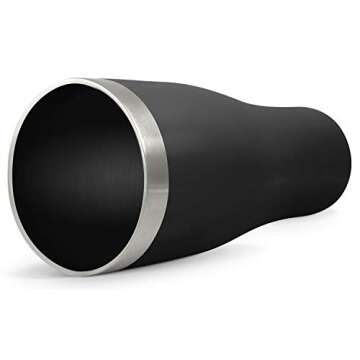 Simple Modern Tumbler with Clear Flip Lid and Straw | Reusable Insulated Water Bottle Stainless Steel Travel Mug | Slim Cruiser Collection | 32oz, Midnight Black