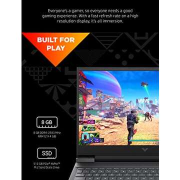 HP Victus 16 Gaming Laptop, NVIDIA GeForce RTX 3050, 11th Gen Intel Core i5-11260H, 8 GB RAM, 512 GB SSD, 16.1” Full HD IPS Display, Windows 10 Home, Backlit Keyboard, Fast Charge (16-d0020nr, 2021)