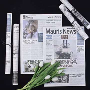 BBJ WRAPS Vintage English Newspaper Flower Wrapping Paper - 10 Sheets for Floral Arrangements