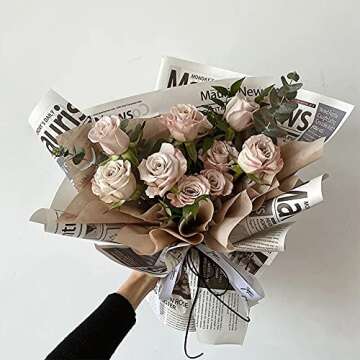 BBJ WRAPS Vintage Newspaper Flower Wrapping Paper