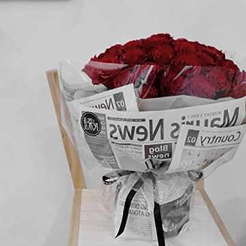 BBJ WRAPS Vintage Newspaper Flower Wrapping Paper