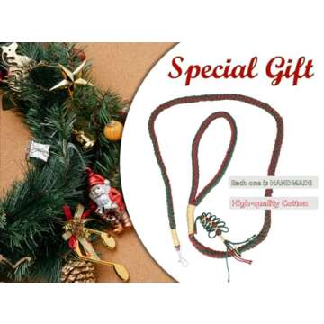 Vitisyao Handmade Rope Dog Leash 6 FT, Braided Cotton Rope with Heavy Duty Stainless Steel Clasp, Special Leash for Small to Large Dogs