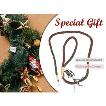 Vitisyao Handmade Rope Dog Leash 6 FT, Braided Cotton Rope with Heavy Duty Stainless Steel Clasp, Special Leash for Small to Large Dogs