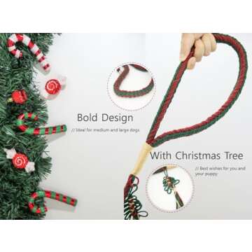 Vitisyao Handmade Rope Dog Leash 6 FT, Braided Cotton Rope with Heavy Duty Stainless Steel Clasp, Special Leash for Small to Large Dogs