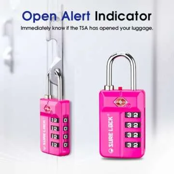 Durable TSA Approved Travel Locks with Inspection Alert
