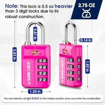 Durable TSA Approved Travel Locks with Inspection Alert