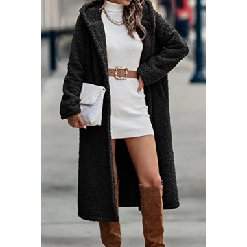 Warm Women's Long Fleece Coat - Stylish Winter Jacket
