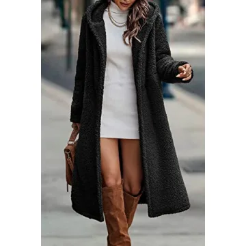 Warm Women's Long Fleece Coat - Stylish Winter Jacket