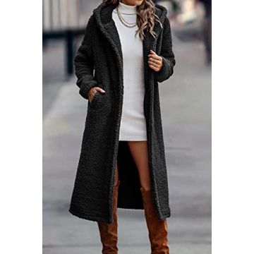 Warm Women's Long Fleece Coat - Stylish Winter Jacket