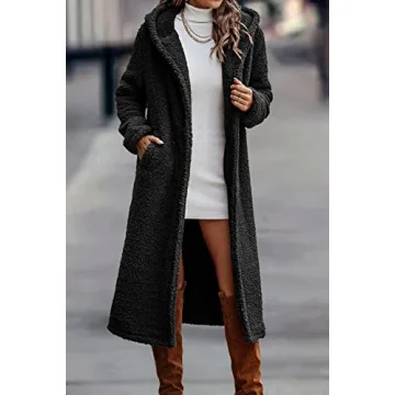 Warm Women's Long Fleece Coat - Stylish Winter Jacket