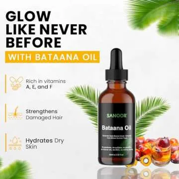 SANOOR African Batana Oil - 100% Pure & Cold-Pressed - Organic Savannah Oasis Formula for Hair Care,...