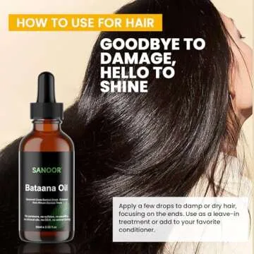 SANOOR African Batana Oil - 100% Pure & Cold-Pressed - Organic Savannah Oasis Formula for Hair Care, Skin Care & Massage - Nutrient-Infused Hair Butter - 2.02oz (60ml)