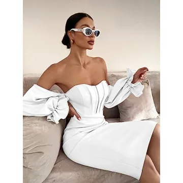 Memoriesea Women's Sexy Off Shoulder Bodycon Dress