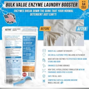 Enzyme Laundry Booster Odor Remover - Eco-Friendly 64 Loads