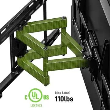 USX MOUNT UL Listed TV Wall Mount for 42"-85" TVS, Fits 16" 18" or 24" Studs, Full Motion TV Mount Swivel Tilt Extension TV Bracket with Dual Articulating Arms, Max VESA 600x400mm, Load 110lbs