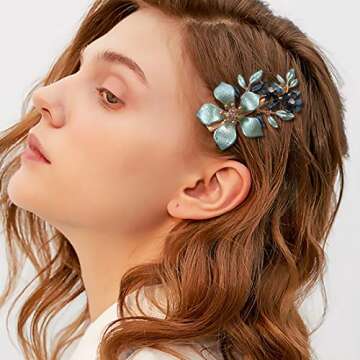 3PCS Large Flower Metal French Hair Styling Alligator Clips Accessories Women Girls