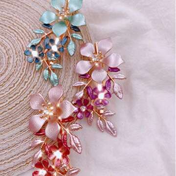 Luxurious Flower Hair Clips Set for Women & Girls