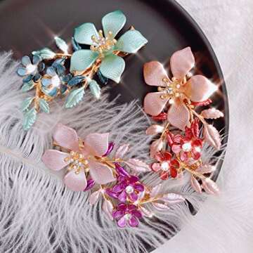 Luxurious Flower Hair Clips Set for Women & Girls