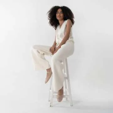 Gradinery Women's Crystal Mesh Ballet Flats Shoes Round Toe Slip On Ballerina Flats for Women Rhinestone Flats Shoes Dressy Comfortable Casual Styles Mary Jane Beige 6.5