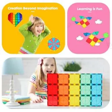 Gemmicc Magnetic Tiles Building Blocks, Magnet Toys for Kids, STEM Approved Educational Toys,3D Magn...