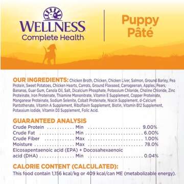 Wellness Complete Health Natural Wet Canned Puppy Food, Puppy Chicken & Salmon 12.5-Ounce Can (Pack of 12)