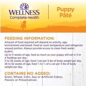 Wellness Complete Health Natural Wet Canned Puppy Food, Puppy Chicken & Salmon 12.5-Ounce Can (Pack of 12)