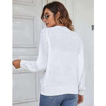 Blooming Jelly Womens Off Shoulder Sweaters Oversized V Neck Shirts Long Sleeve Ruched Knit Pullover Tops