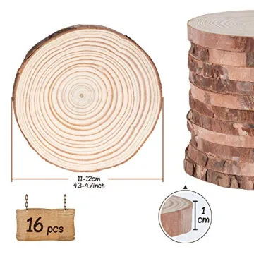 Lemonfilter Wood Slices 16 Pcs for Rustic Crafts and Decor