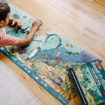 Melissa & Doug Search and Find Beneath the Waves Floor Puzzle (48 pcs, over 4 feet long) - FSC Certified