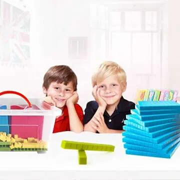 Base Ten Blocks Set - 121PCs Base 10 Set Learning Math Manipulative Teach Kids Volume, Place Value and Number Concepts for Early Counting Math in School or Home