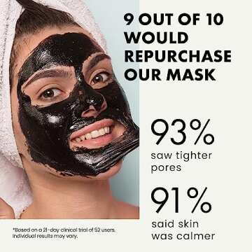 DETOXIFYING Charcoal Blackhead Peel Off Face Mask - Black Head Remover Mask for Face with Kaolin+Ben...