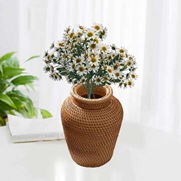 Autumn Rattan Woven Vase Art Vase Fashion Tabletop Decoration Plants Flower Pot Faddish Home Gardening Supplies Flower