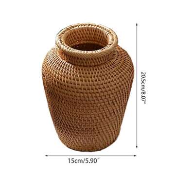 Autumn Rattan Woven Vase Art Vase Fashion Tabletop Decoration Plants Flower Pot Faddish Home Gardening Supplies Flower