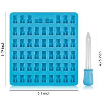Candy Silicone Molds & Ice Cube Trays, SENHAI 3 Pack Gumdrop Jelly Molds, Chocolate Molds, 153 Gummy Bear Candy Molds with 3 Drops