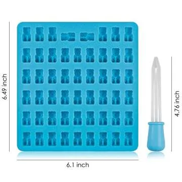 Candy Silicone Molds & Ice Cube Trays, SENHAI 3 Pack Gumdrop Jelly Molds, Chocolate Molds, 153 Gummy Bear Candy Molds with 3 Drops