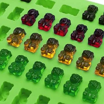 Candy Silicone Molds & Ice Cube Trays, SENHAI 3 Pack Gumdrop Jelly Molds, Chocolate Molds, 153 Gummy Bear Candy Molds with 3 Drops