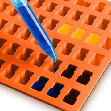 Candy Silicone Molds & Ice Cube Trays, SENHAI 3 Pack Gumdrop Jelly Molds, Chocolate Molds, 153 Gummy Bear Candy Molds with 3 Drops