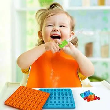 Candy Silicone Molds & Ice Cube Trays, SENHAI 3 Pack Gumdrop Jelly Molds, Chocolate Molds, 153 Gummy Bear Candy Molds with 3 Drops