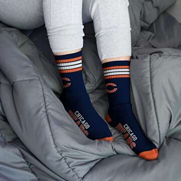 Chicago Bears NFL 4 Stripe Deuce Crew Sock - Comfort & Style