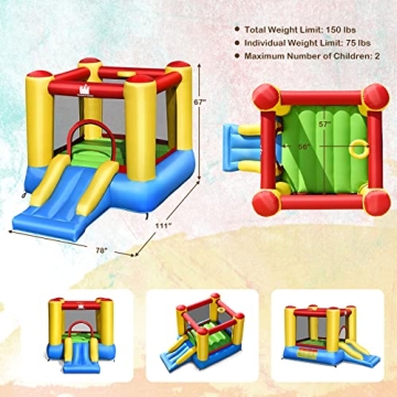 BOUNTECH Inflatable Bounce House for Kids 3-5 Years