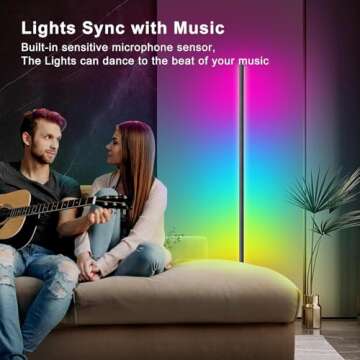 YTDRGB LED Floor Lamp - Smart, Alexa Compatible - Set of 2