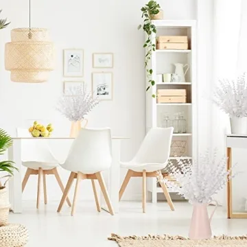 FEQO 36 Pcs White Eucalyptus Stems for Elegant Decor