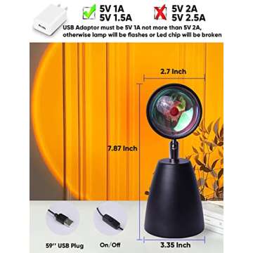 KITVONA Sunset Lamp Rainbow Projector for Home Decor