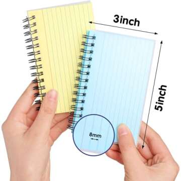 Koogel 400 Pieces Multicolor Index Cards, 3x5 Inches Ruled Index Cards Sprial Note Taking Paper in M...