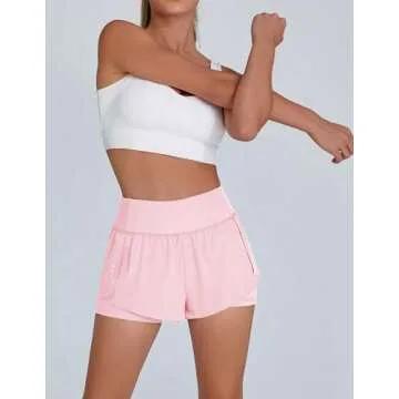 PINSPARK 2 in 1 Running Shorts for Women with Pockets